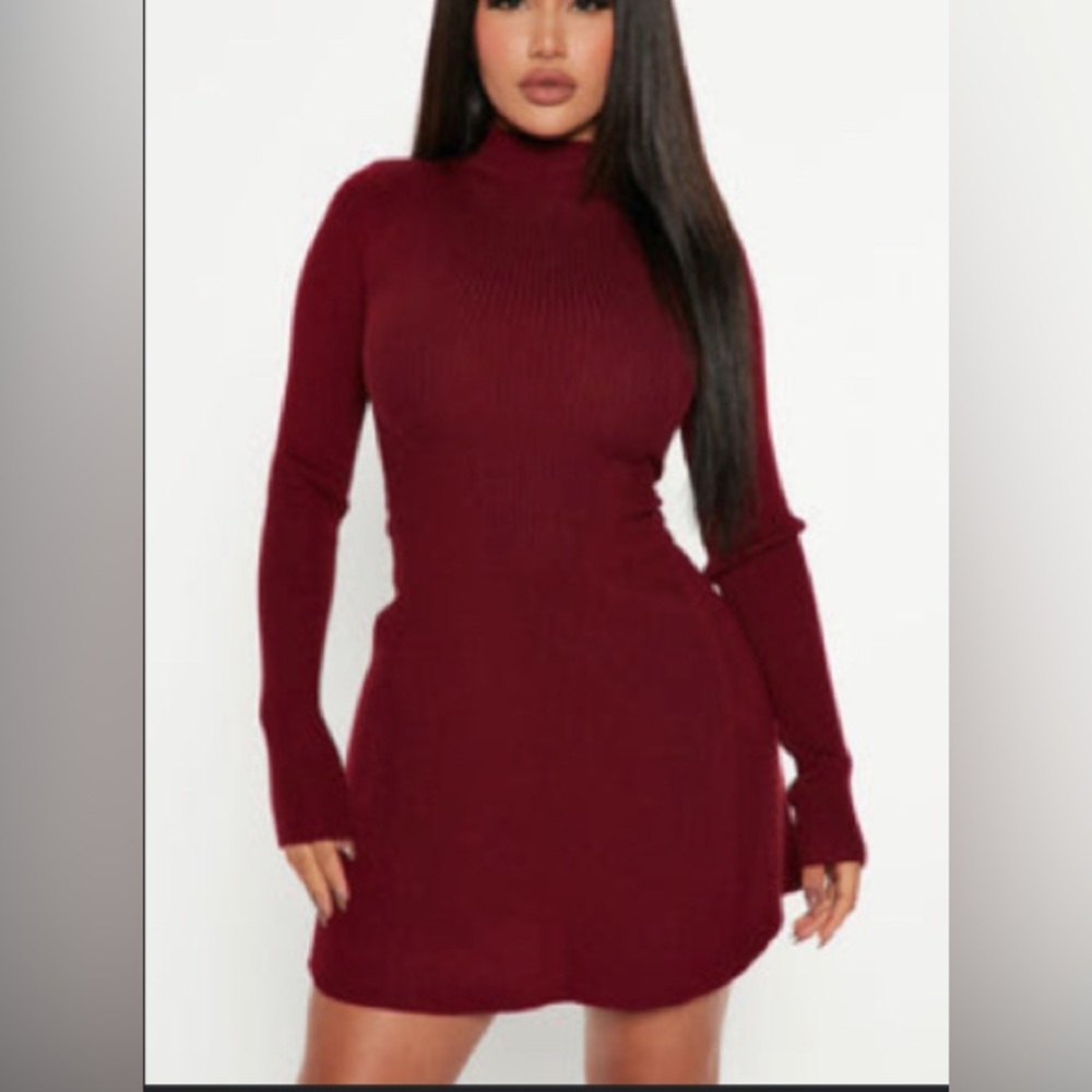 **NWT** “Flirty and fun” Fashion nova sweater mini dress